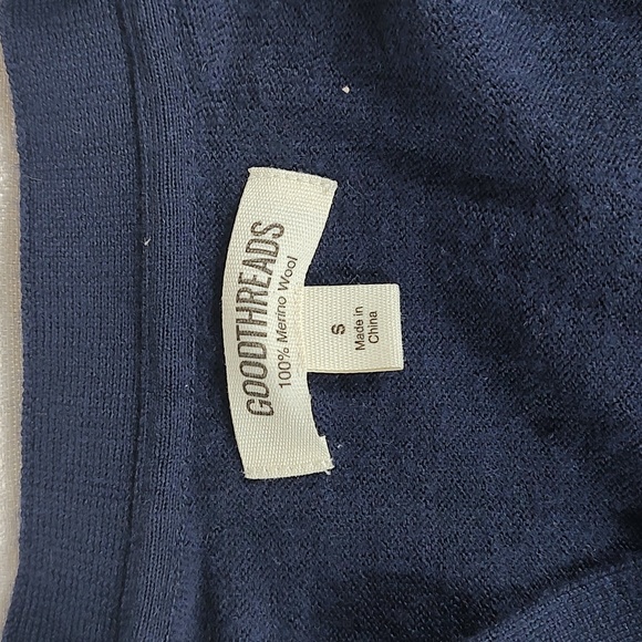 Goodthreads Navy Blue Button Up Cardigan Kimono 100% Merino Wool Size Small - Picture 3 of 7